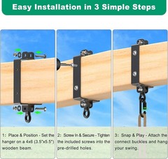 Heavy Duty Swing Hangers, 800lb Capacity Swing Set Accessories for 4×6 Wood B…