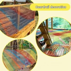 Climbing Cargo Net, Double Layers Playground Safety Net, Rope 1x3m Multicolor