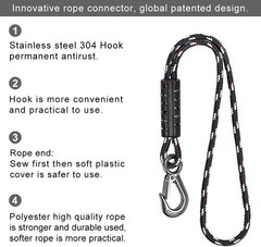 Versatile 39 Inch Tree Swing Ropes with Hooks – Heavy Duty, Indoor/Outdoor Setup