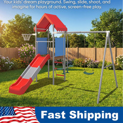Playground Swing Sets Playset for Backyard with Slide Outdoor Play Set for Kids