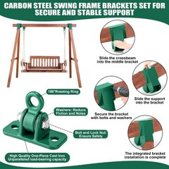 MorningRo Heavy Duty A Frame Swing Set Bracket Kit Include 2 Brackets & 2 Swi…