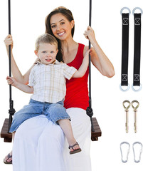Wood Swing Seat, Carbonized Hanging Wood Tree Swing 23.6 X9.8 X1.0 Inch for Adul