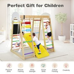 Indoor Playground Climbing Gym Kids Wooden 8 in 1 Climber Playset for Children