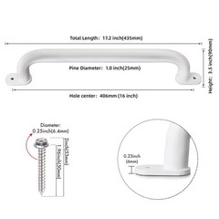 17 Inch White Playground Handles Indoor Kids Monkey Bar Ladders 6Pcs