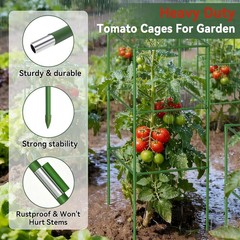 Halatool 4 Pack 72″ Extra Tall Square Tomato Cages, Heavy Duty Metal Plant Suppo