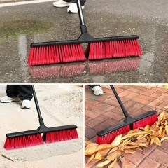 24″ Push Broom Outdoor with 63″ Long Handle and Stiff Bristles, Heavy Duty Ou…
