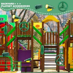 Playground Accessories Swingset Steering Wheel Plastic Telescope Telephone Sw…