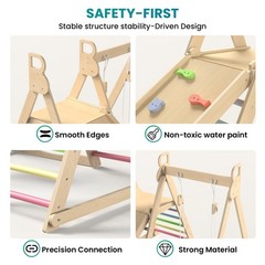 BlueWood 4in1 Indoor Jungle Gym | Foldable Climber Swing Slide Ladder Rainbow