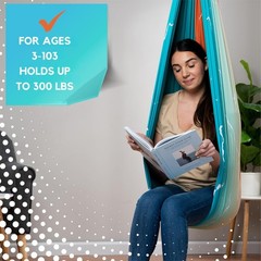 Versatile Indoor/Outdoor Sensory Swing – Calming 300lbs Capacity for Family Fun!