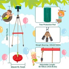Kids Tree Swing Set Disc Swing Rope Swing with Monkey Bars Accessories Outdoor