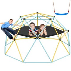 VEVOR Climbing Dome 10FT Geometric Dome Climber with Hammock Swing Jungle Gym