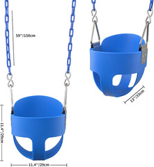 Toddler Swing Seat, Heavy-Duty High Back Fully Assembled Baby Swing, Iron Chain