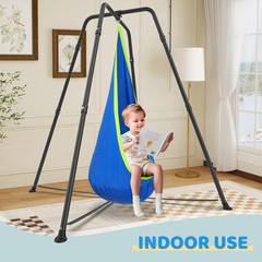 Heavy-Duty X-Shaped Swing Stand with Sensory & pod Swing for Adults 330LBS