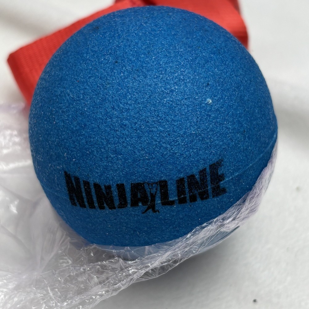 Ninjaline Slack Line Attachment Ball Grips One Red Two Blue W/ Clips And Straps