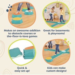 Balance & Build Set Kids Balance Beams & Stepping Stones Obstacle Course 4-7