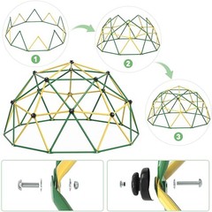 10FT Climbing Dome Climber 2 in 1 Hammock Swing Jungle Gym for Kids Outdoor Play