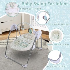 Baby Swing for Infant,Newborn Swing with Music,5 Speed Levels,Timing Setting,…