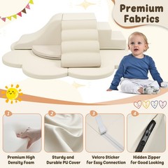 Baby Soft Foam Blocks Playset 6pc, Non-Toxic Climbing Toys 0-12 Months