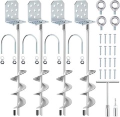 20in Swing Set Ground Anchors Heavy Duty Screw In Spiral Earth Anchors Kit