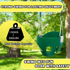 Toddler Swing Set for outside – High Back Full Bucket Seat with 4 Hanging Straps