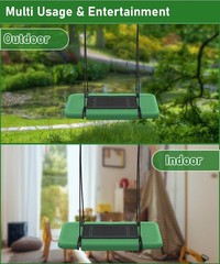 40″ Retangular Tree Swing for Kids & Adults, Adjustable Platform Swing with H…