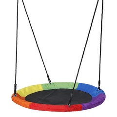 40″ Saucer Tree Swing Set for Kids Rainbow Flying Swing Seat with Hanging Ropes