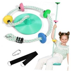 Tree Swings for Kids Outdoor Rope Swing for Tree Candy Green Disc Swing Seat