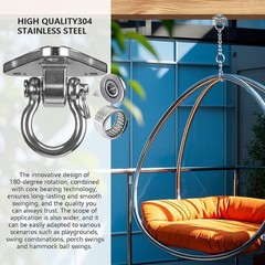 Stainless Steel Heavy Duty Swing Hanger with Smooth Swing Bearings 180° Ceili…