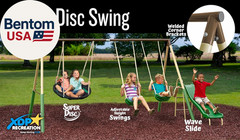 Superdisc Swing Set with Superdisc Swing. 5 User Capacity, Easy Assembly, Metal