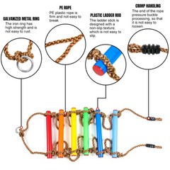 6.8ft Climbing Rope Ladder for Kids or Adult – Climbing Game for Swing Access…