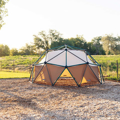 KIDS OUTDOOR CLIMBER DOME w/Inner Tent 5 Ft. X 10 Ft. Steel Green and Brown