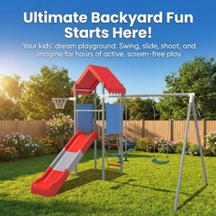 Playground Swing Sets Playset for Backyard with Slide Outdoor Play Set for Kids