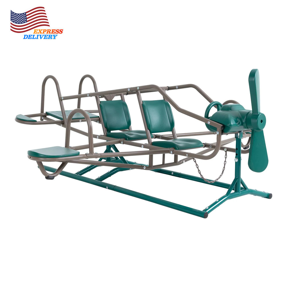 Kids’S Ace Flyer Metal Teeter Totter Green and Brown FREE SHIPPING USA