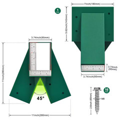 Green Heavy Duty Steel A-Frame Middle Swing Set Brackets with Mounting Hardware,