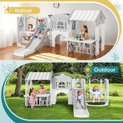 10IN1 Toddler Slide Swing Playhouse Playset Climber Playground Indoor Outdoor