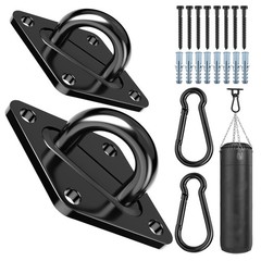 Heavy Duty Black Hammock Hooks Screws Bolts Included, Over 1700 lb Rust-Resis…
