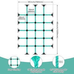 Climbing Net for Kids with Installation Base for 30″ × 48″ Wooden 30″ X 48″