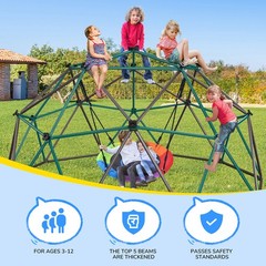 Hapfan 10ft Climbing Dome with Saucer Swing Jungle Gym Outdoor Play Equipment