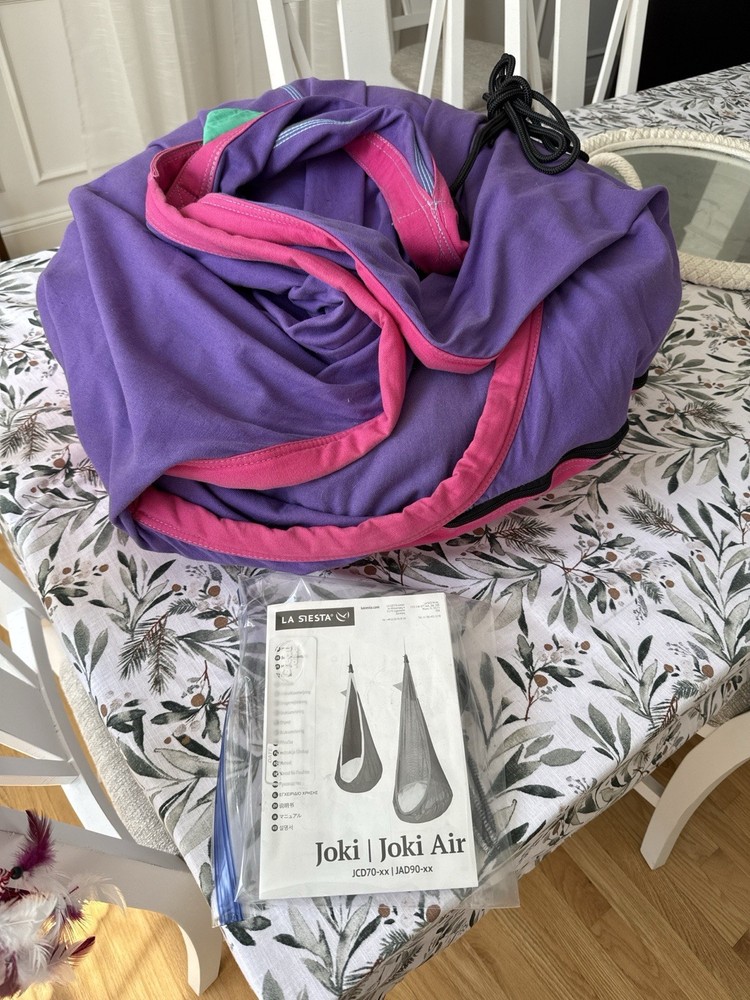 La Siesta Joki Hanging Nest Swing Pod Chair – Kids Hammock Seat – Purple/Pink