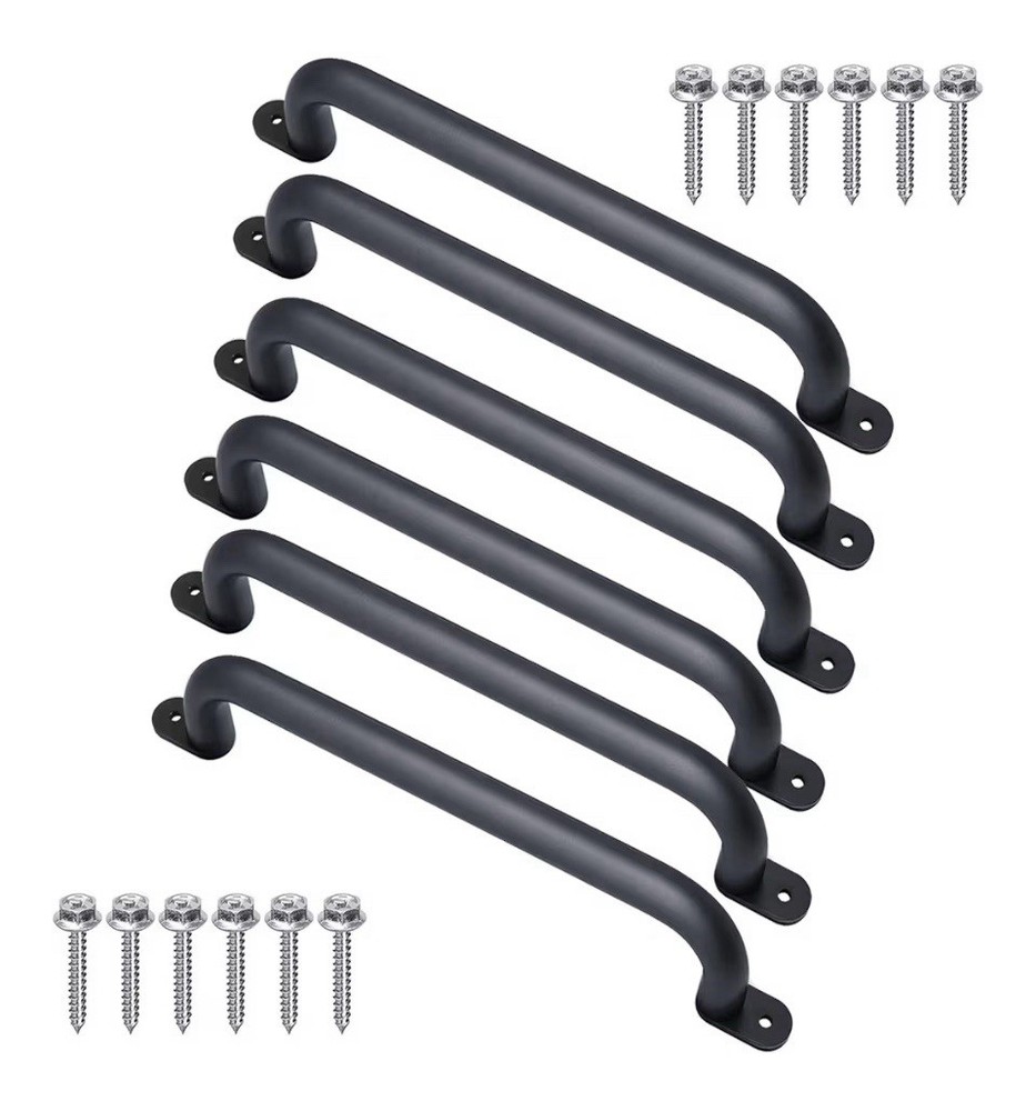 Purife 17 Inch Black Metal Safety Handles Playground Accessories – Pack of 6