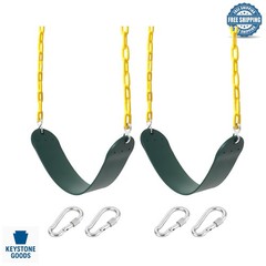 2-Pack Heavy Duty Plastic Swing Seats with Chains for Kids Up to 250lbs