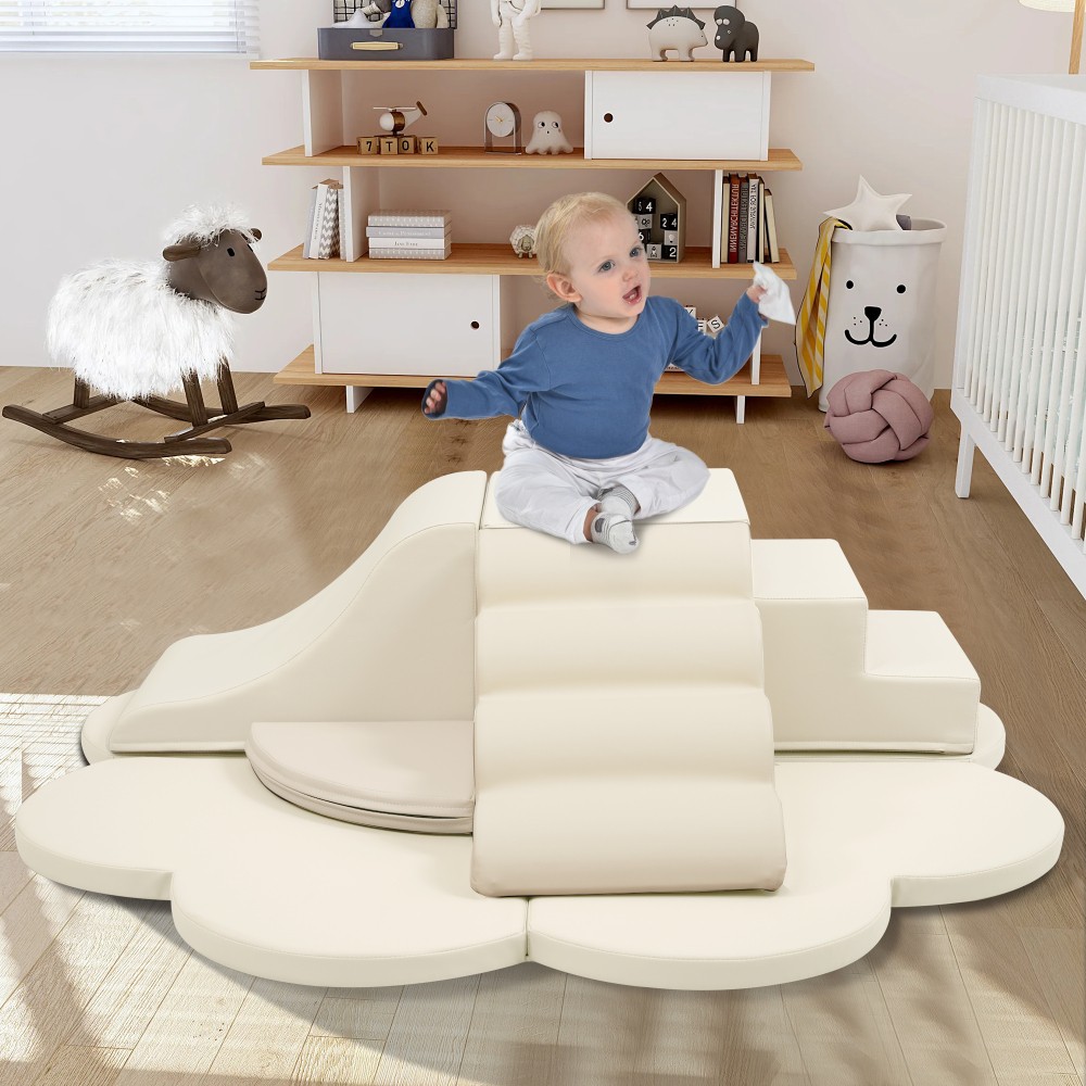 Baby Soft Foam Blocks Playset 6pc, Non-Toxic Climbing Toys 0-12 Months