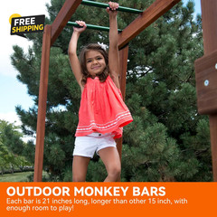 21″ Monkey Bars Kit 12PCS Metal Playground Ladder Rungs Swing Set Green