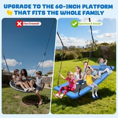 700lb Capacity Skycurve Tree Swing for Kids Adults with Straps Blue