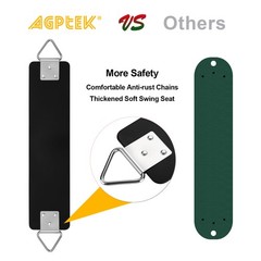66″ AGPTEK Swing Seat for Kids Adult Heavy Duty Replacement Kit with Chain Hooks