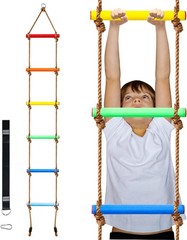 6.8ft Climbing Rope Ladder for Kids or Adult – Climbing Game for Swing Access…