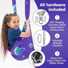Sensory Swing for Kids & Adults, Double Layer 360° Swivel Versatile Space