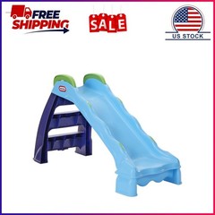 Little Tikes 2-in-1 Outdoor-Indoor Wet or Dry Slide with Easy Storage, Blue, Age