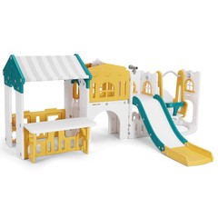10in1 Toddler Slide Swing Playset Climber w/Playhouse Playground Indoor Outdoor