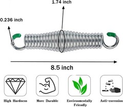 2 PCS Hammock Chair Spring, Premium Porch Swing Springs Hold up to 1300lbs, H…